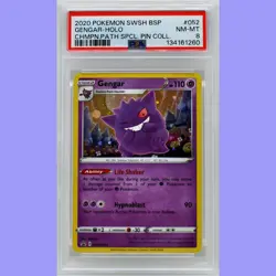 Pokemon Gengar Holo #052 Champion's Path Special Pin Coll PSA 8 NM/Mint - Image 1