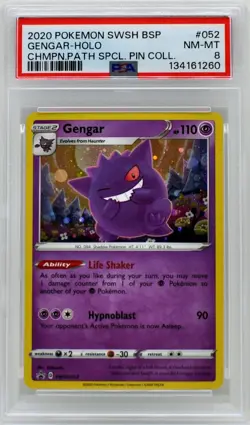 Pokemon Gengar Holo #052 Champion's Path Special Pin Coll PSA 8 NM/Mint - Image 3