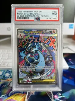 2025 POKEMON MEP EN-ME BLACK STAR PROMO #023 MEGA CHARIZARD X EX PSA 9 - Image 1