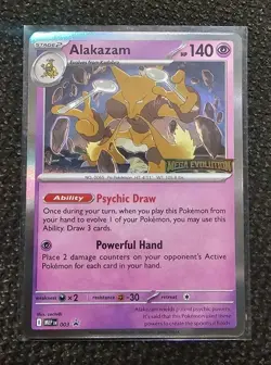 Alakazam Pokemon TCG Mega Evolution Pre Release Stamped MEP 003 Sealed pkg - Image 1