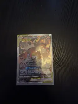 pokemon TCG reshiram&charizard gx sm201 balck star promo in english (some play) - Image 3