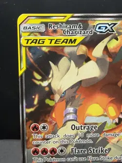 Pokemon TCG Sun & Moon Reshiram Charizard GX SM201 Full Art Black Star Promo NM! - Image 2