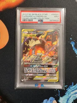 Pokemon TCG Reshiram Charizard GX SM201 Holo 2019 Black Star Promo PSA 9 - Image 1