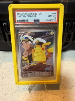 2025 POKEMON SIMPLIFIED CHINESE CBB1 C-GEM PACK VOL 1 #09 CAPTAIN PIKACHU PSA 10 - Image 1
