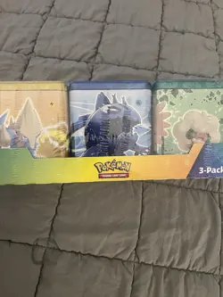 Pokemon TCG Costco Stacking 3 Tins Evolving Skies Fusion Strike Brilliant Stars - Image 3