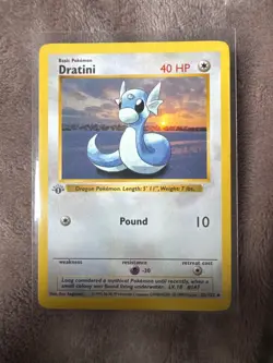Pokemon TCG Dratini 1st Edition Base Set (Shadowless) 26/102 1999 LP - Image 1