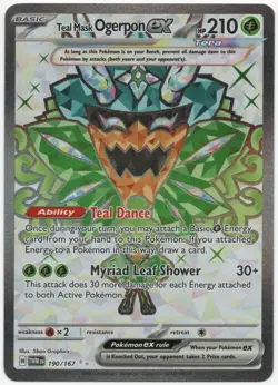 Teal Mask Ogerpon EX 190/167 Twilight Masquerade TWM SV06 Pokemon TCG Holo NM - Image 1