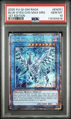 YuGiOh Blue Eyes Chaos MAX Dragon PSA 10 25th Quarter Century Secret EN - Image 1