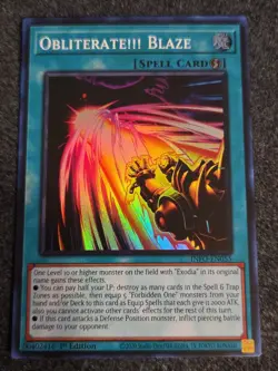 Yu-Gi-Oh! Obliterate!!! Blaze INFO-EN055 Super Rare 1st Edition NM - Image 1