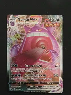 Pokemon Gengar VMAX TCG Fusion Strike Card 157/264 Near Mint Condition - Image 1