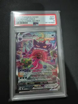 Pokemon Cards PSA 9 Mint Gengar Vmax Fusion Strike Secret 2021 Full Art 271/264 - Image 1