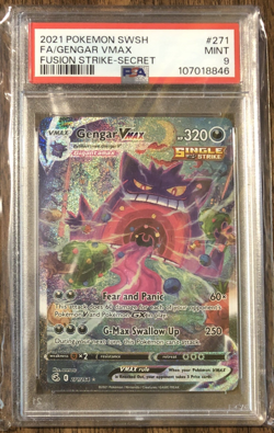 Gengar VMAX Alt Art #271 Secret Rare SWSH: Fusion Strike Pokemon TCG PSA 9 MINT - Image 1