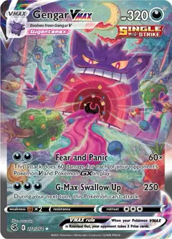 Pokemon Cards Gengar Vmax Fusion Strike Secret 2021 Full Art 271/264 - Image 1