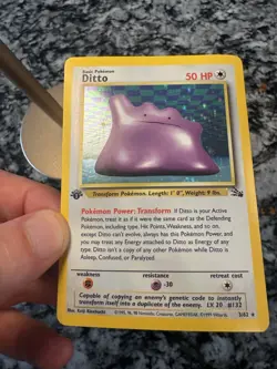 Ditto First Edition Holo Fossil Pokemon Card 📈 - Image 2