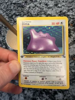 Ditto First Edition Holo Fossil Pokemon Card 📈 - Image 3