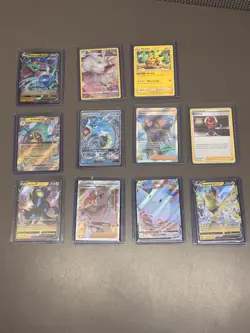Pokemon Card Lot (11 Cards) – V, VMAX, GX, Full Art Trainers – Rayquaza, Togekis - Image 1