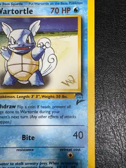 Pokemon WOTC 1999 Wartortle [W Stamped] Promo Rare Vintage Pokemon Card - Image 2