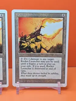 🟤🟤🟤 (3) 1994 Magic The Gathering ROCKET LAUNCHER REVISED 3RD EDITION PLAYED - Image 4