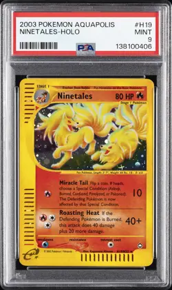 2003 POKEMON AQUAPOLIS #H19 NINETALES-HOLO PSA 9 - Image 1