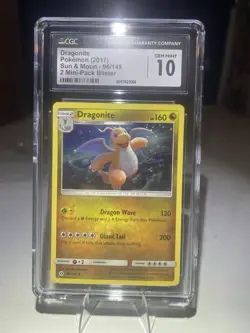 2017 Pokemon Sun & Moon Cosmos-Mini Pack #96 Dragonite. CGC 10 Gem Mint W/Swirl - Image 1