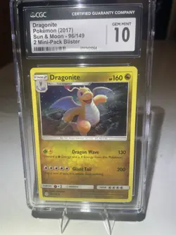 2017 Pokemon Sun & Moon Cosmos-Mini Pack #96 Dragonite. CGC 10 Gem Mint W/Swirl - Image 2