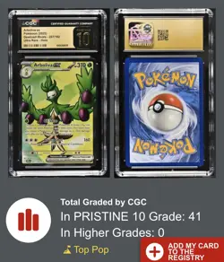 POKEMON Arboliva ex 207/182 Sv10: Destined Rivals Holo CGC 10 PRISTINE - Image 1