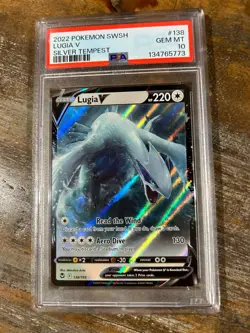 POKEMON 2022 SWSH Silver Tempest LUGIA V #138 PSA 10 Gem Mint RARE - Image 1