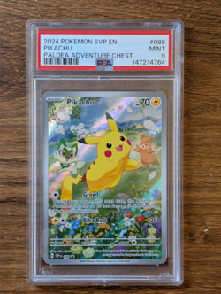 2024 Pokemon SVP EN Paldea Adventure Chest PSA 9 Pikachu #088 Holo FA FULL ART - Image 1