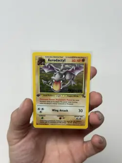 1999 Pokemon 1st Edition Aerodactyl 1/62 PRERELEASE Fossil Holo NM - Image 3