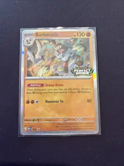 Pokemon TCG Perfect Order Barbaracle MEP065 Stamped Pre Release - Image 1