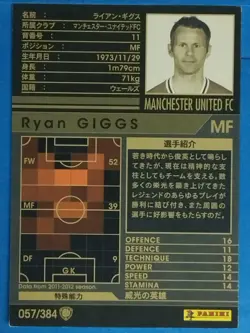 Panini WCCF 057/384 2011-2012 Ryan Giggs Japan Pre-Owned - Image 2