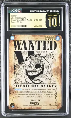 Buggy Wanted OP09-051 CGC BLACK LABEL Pristine One Piece TCG English - Image 1