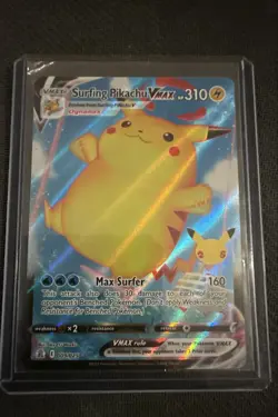 Surfing Pikachu VMAX 009/025 Pokemon Card – Celebrations – Ultra Rare Holo - Image 1