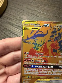 Reshiram & Charizard GX SM247 Sm Holo Regular Size Card NOT JUMBO - Image 2