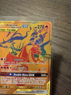 Reshiram & Charizard GX SM247 Sm Holo Regular Size Card NOT JUMBO - Image 3