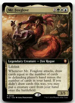 Mr. Foxglove (Extended Art) #42 (NM) Bloomburrow BLC Magic MTG - Image 1