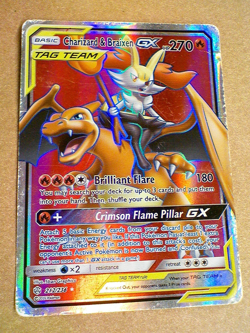 Pokemon TCG Charizard & Braixen GX (Full Art) 212/236 Sm-Cosmic Eclipse Holo - Image 1