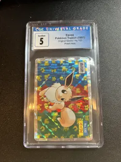 Pokemon Topsun 1997 Original Series Eevee No. 133 Prism Holo CGC 5 - Image 1