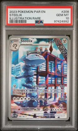 2023 Pokemon Par EN-Paradox Rift Steelix Illustration Rare PSA 10 #208 - Image 1