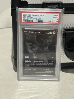 PSA 9 Pokemon 2025 Zekrom ex 172/086 Black White Rare Black Bolt TCG - Image 1