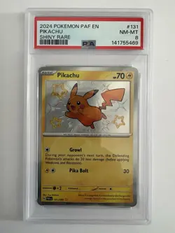 Pokemon Pikachu #131/091 : 2024 Scarlet & Violet: Paldean Fates PSA 8 (NM-MT) - Image 1