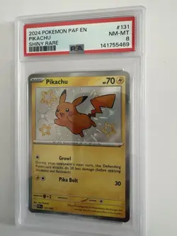 Pokemon Pikachu #131/091 : 2024 Scarlet & Violet: Paldean Fates PSA 8 (NM-MT) - Image 2