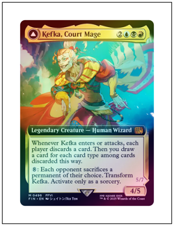 1x Kefka, Court Mage, Extended Art Foil, Final Fantasy, Magic MTG NM - Image 1