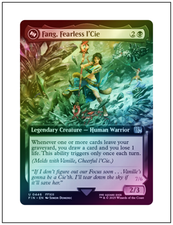 1x Vanille, Cheerful l'Cie + Fang, Fearless l'Cie, Extended Art Foil, MTG NM - Image 2