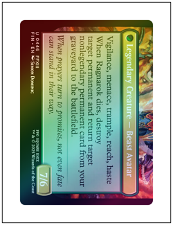 1x Vanille, Cheerful l'Cie + Fang, Fearless l'Cie, Extended Art Foil, MTG NM - Image 3