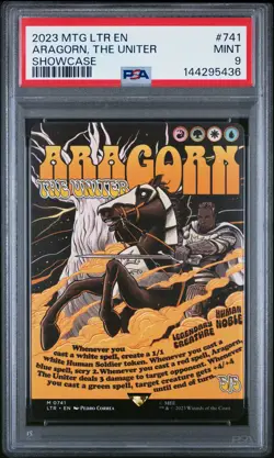 2023 MTG THE LORD OF THE RINGS: TALES OF MIDDLE-EARTH ARAGORN, THE UNITER PSA 9 - Image 1