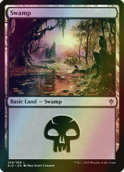 MTG Swamp (258) Foil ** Throne of Eldraine ** English (NM) - Image 1