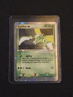 Pokemon: Scyther EX #102/109 Holo Rare Ruby and Sapphire 2003 E-reader Vintage - Image 1