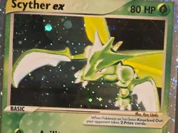 Pokemon: Scyther EX #102/109 Holo Rare Ruby and Sapphire 2003 E-reader Vintage - Image 2