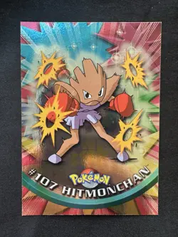Hitmonchan #107 2000 Topps Series 2 Pokemon Blue Logo TV Animation Edition Foil - Image 1